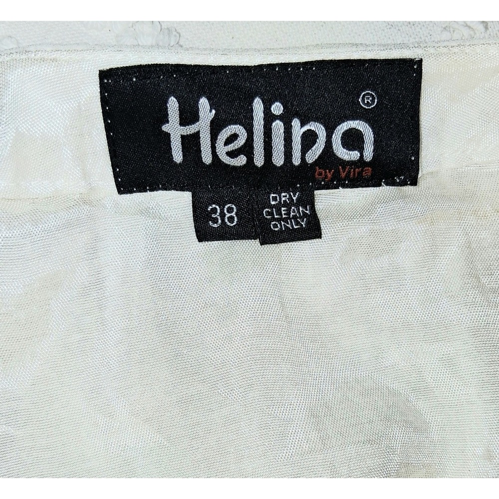 VNTG Bohemian Women's Size 38 Ivory Embroidered  Maxi Dress Prairie Cottagecore - Picture 9 of 14